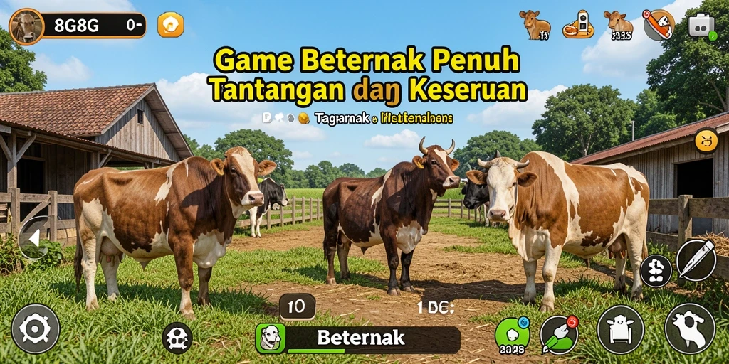 Tampilan antarmuka 8G8G dengan fitur Beternak yang menarik.
