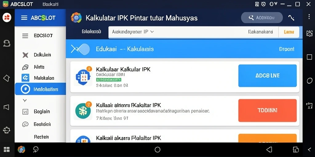 Antarmuka aplikasi Kalkulator IPK ABCSLOT yang informatif dan user-friendly.