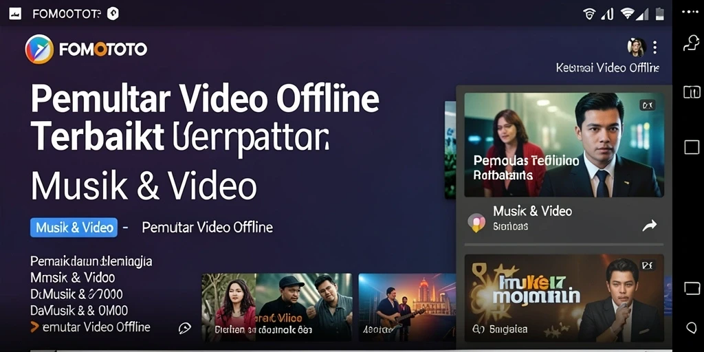 Tampilan antarmuka FOMOTOTO untuk pemutar video offline yang intuitif.