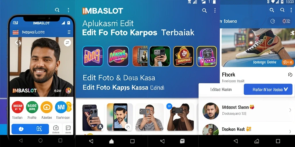 Tampilan antarmuka IMBASLOT dengan efek Edit Foto Kertas Kaca.