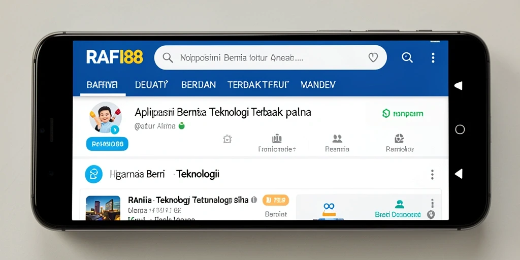 Tampilan utama aplikasi RAFI88 dengan berita terbaru teknologi.