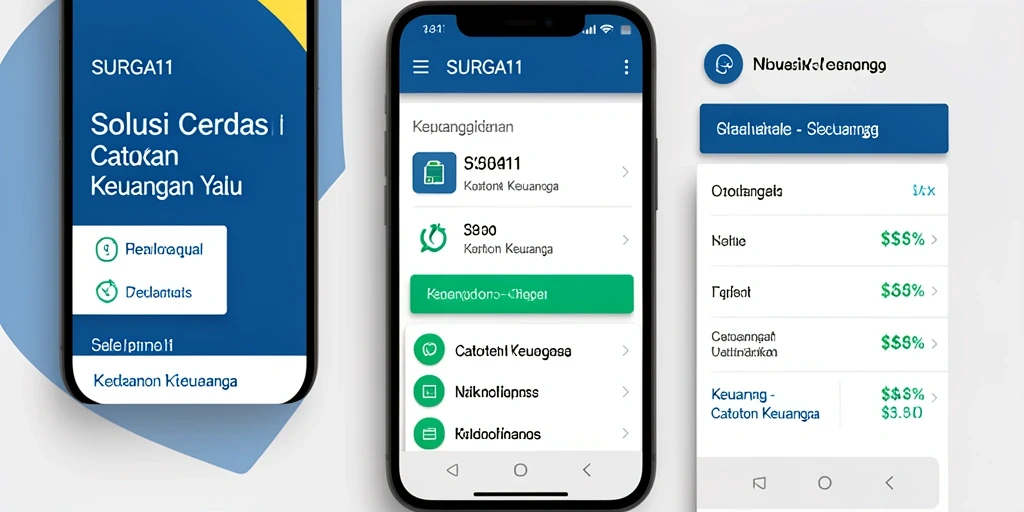Antarmuka SURGA11 yang intuitif untuk catatan keuangan.