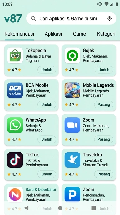 v87 - Pusat Akses Aplikasi Populer & Kanal Uji di Indonesia